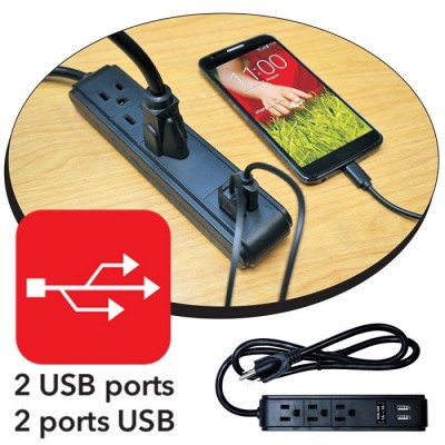 Rallonge d'alimentation avec 2 ports USB